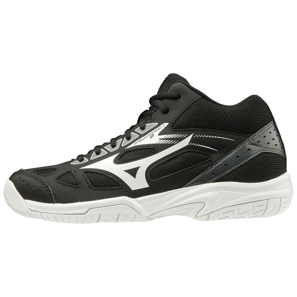 Mizuno Men's Volleyball Shoes Cyclone Speed 2 Mid Junior Black/White/Dark Grey - DABNSZR-49